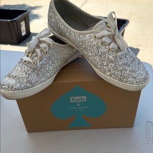 Keds x Kate Spade Silver Glitter Sneakers